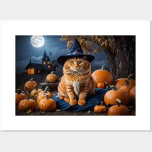 Marmalade witch cat Posters and Art